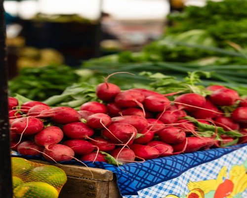 Fresh vegetables and ingredients from a local Colombian market